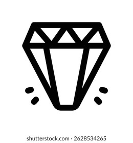 diamond line icon. Clean and minimalist vector icon for websites, mobile apps, presentations, and logos. Fully scalable and customizable for any project.