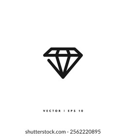 Diamond Line Icon. Editable Stroke