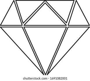 Icono de línea de diamante Icono de diamantes Eps
