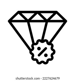 gráfico vectorial de icono de línea de diamante