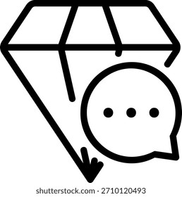 Vector de ilustración de icono de línea de diamante