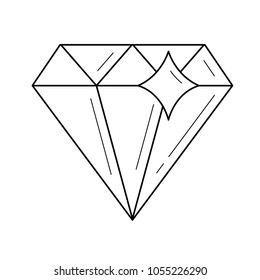 Icono de línea de diamante aislado en fondo blanco. Icono de línea vectorial del diamante para infografía, sitio web o aplicación.