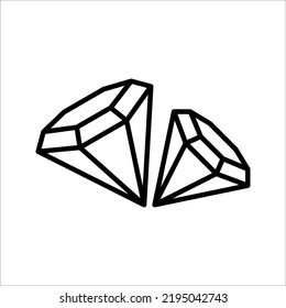 Symbol für die Diamantlinie. lineares Stilzeichen für mobiles Konzept und Webdesign. Symbol, Logo-Illustration auf weißem Hintergrund.