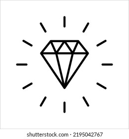diamond line icon. linear style sign for mobile concept and web design. Symbol, logo illustration on white background.