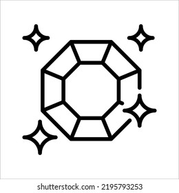 diamond line icon. linear style sign for mobile concept and web design. Symbol, logo illustration on white background.