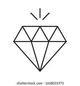 Diamond Line Icon. For Mobile and Web