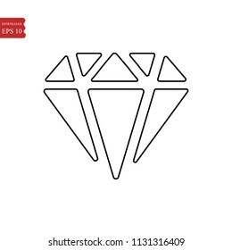 Diamond line icon, outline vector sign, linear style pictogram isolated on white. Gemstone symbol, logo illustration. Editable stroke. Pixel perfect
