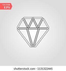 Diamond line icon, outline vector sign, linear style pictogram isolated on white. Brilliant gem symbol, logo illustration. Editable stroke eps 10