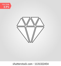 Diamond line icon, outline vector sign, linear style pictogram isolated on white. Gemstone symbol, logo illustration. Editable stroke. Pixel perfect eps 10