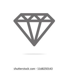 Diamond line icon, outline vector sign, linear style pictogram isolated on white. Gemstone symbol, logo illustration. Editable stroke. Pixel perfect. Eps 10
