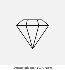 Diamond line icon, outline vector sign, linear style pictogram isolated on white. Gemstone symbol, logo illustration. Editable stroke. Pixel perfect