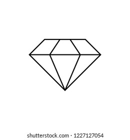Diamond line icon, outline vector sign, linear style pictogram isolated on white. Gemstone symbol, logo illustration. Pixel perfect