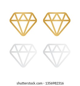 Diamond line icon. Diamond outline vector sign. Brilliant vector icon 