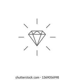 Diamond line icon, outline vector sign, linear style pictogram isolated on white. Gemstone symbol, logo illustration.