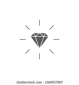 Diamond line icon, outline vector sign, linear style pictogram isolated on white. Gemstone symbol, logo illustration.