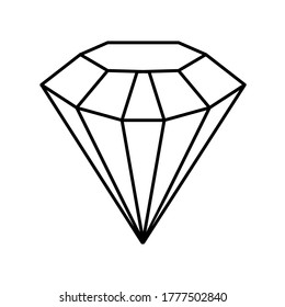 Diamond line icon, outline vector sign, linear style pictogram isolated on white.