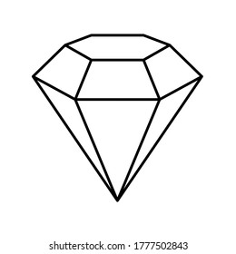 Diamond line icon, outline vector sign, linear style pictogram isolated on white.
