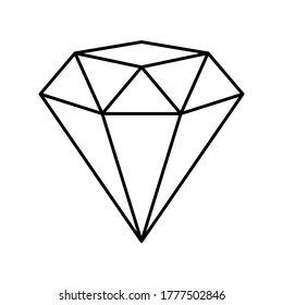 Icono de línea de diamante, signo de vector de contorno, pictograma de estilo lineal aislado en blanco.