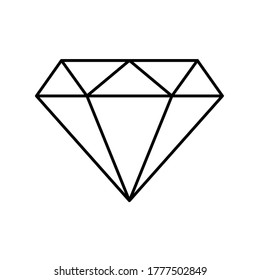Diamond line icon, outline vector sign, linear style pictogram isolated on white.