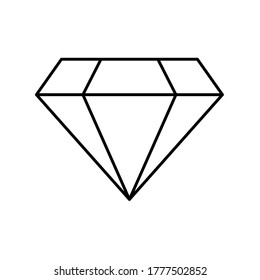 Diamond line icon, outline vector sign, linear style pictogram isolated on white.