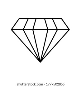 Diamantliniensymbol, Umriss-Vektorzeichen, lineares Piktogramm einzeln auf Weiß.