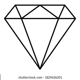 Icono de línea de diamante. Ilustración del vector de contorno aislada en fondo blanco. Coloreando la página del libro.