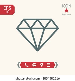 diamond line icon, outline vector illustration.