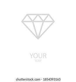icono de línea de diamante, ilustración del vector de contorno.