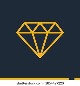 icono de línea de diamante, ilustración del vector de contorno.