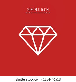diamond line icon, outline vector illustration.