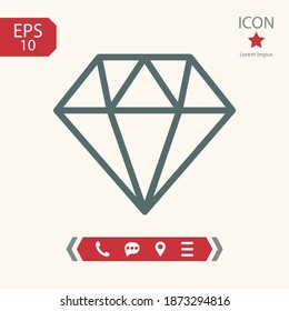 diamond line icon, outline vector illustration.