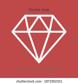 icono de línea de diamante, ilustración del vector de contorno.