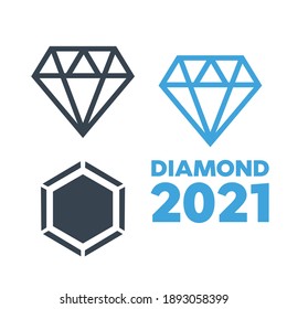 Diamond line icon. Diamond outline vector sign. Brilliant vector icon 