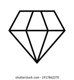 Icono de línea de diamante, signo de vector de contorno, pictograma de estilo lineal aislado en blanco. Símbolo Gemstone, ilustración del logo. Trazo editable. Píxel perfecto