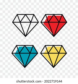 Diamond line icon. Diamond outline vector sign