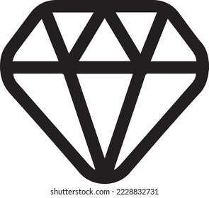 Diamond line icon, outline vector sign, linear style pictogram isolated on white. Gemstone symbol, logo illustration.