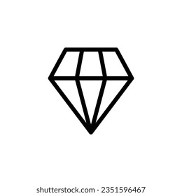 Diamantliniensymbol, Umriss-Vektorzeichen, Edelsteinsymbol, Logo-Abbildung..eps