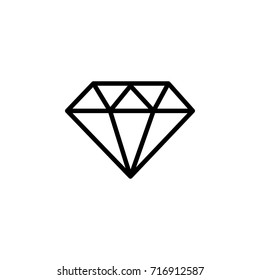 Diamond line icon, outline vector sign, linear style pictogram isolated on white. Gemstone symbol, logo illustration. Editable stroke. Pixel perfect
