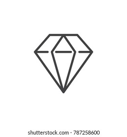 Diamond line icon, outline vector sign, linear style pictogram isolated on white. Jewelry symbol, logo illustration. Editable stroke