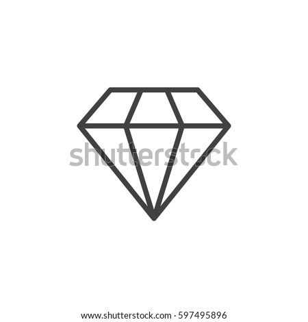 Diamond line icon, outline vector sign, linear style pictogram isolated on white. Gemstone symbol, logo illustration. Editable stroke. Pixel perfect