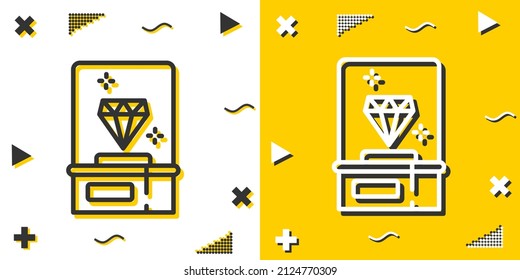 diamond line icon. Simple outline style.diamond linear sign. Vector illustration isolated on white background. Editable stroke EPS 10