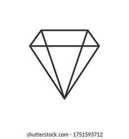 Ilustración vectorial de icono de línea de diamante aislada en blanco