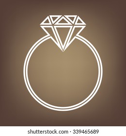 Diamond line icon - Vector illustration