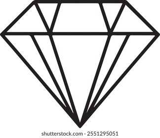 Diamante ícone linha vetor. sinal de estilo linear para conceito móvel e web design. Símbolo, ilustração de logotipo.