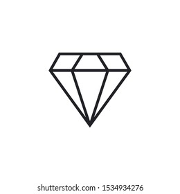 Diamond Line Icon Vector Symbol Eps