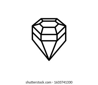 Diamond line icon. Vector symbol in trendy flat style on white background. Web sing for design.