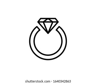 Diamond line icon. Vector symbol in trendy flat style on white background. Web sing for design.