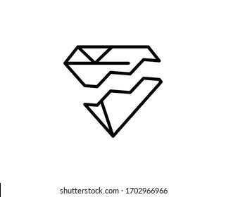 Diamond line icon. Vector symbol in trendy flat style on white background. Web sing for design.
