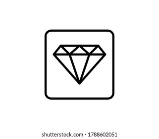 Diamond line icon. Vector symbol in trendy flat style on white background. Web sing for design.