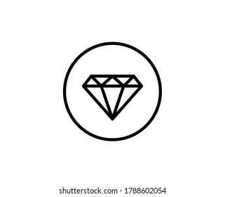 Diamond line icon. Vector symbol in trendy flat style on white background. Web sing for design.